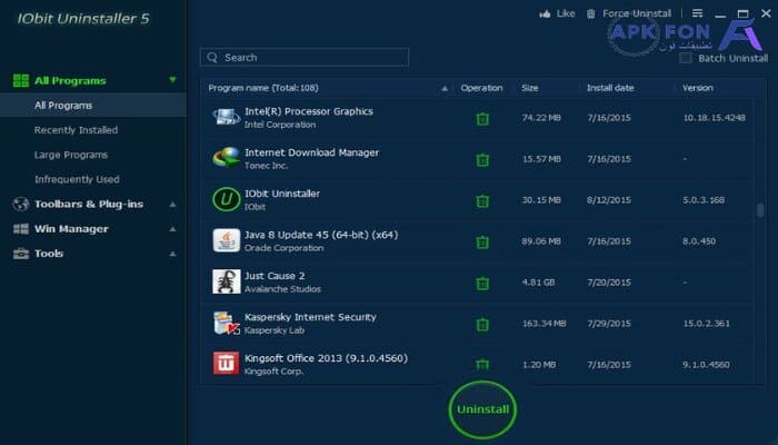 برنامج حذف البرامج من جذورها iobit uninstaller 